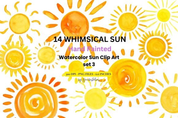 Download Sun Watercolor Fun Clip Art Hand Painted - Clip art Collection