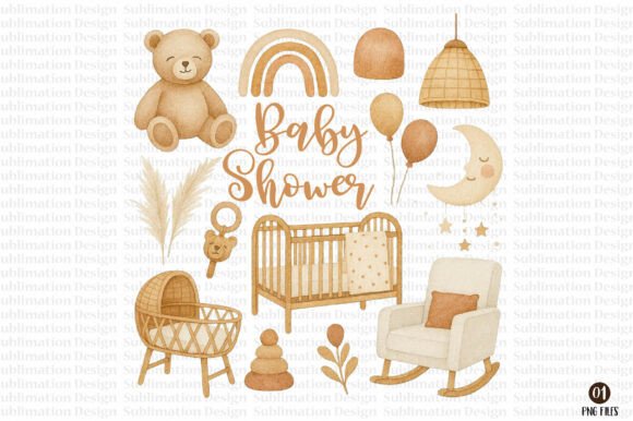 Download Baby Shower Boho Nursery Clipart - Boho nursery clipart Collection