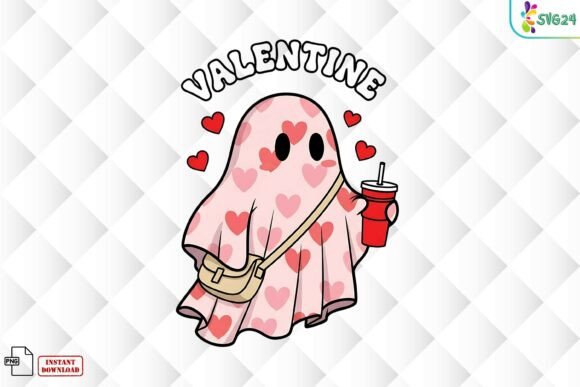 Download Valentine Ghost with Hearts PNG - Premium Resources