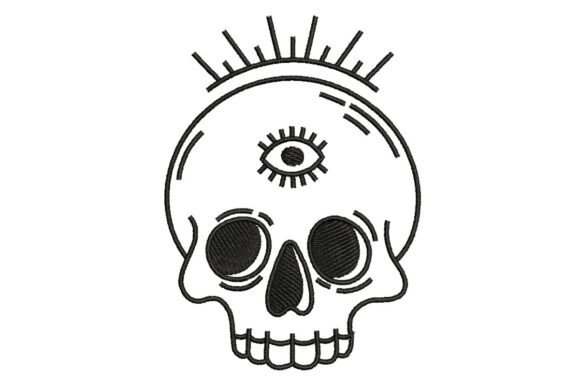 Download Mystical Third Eye Skull Outline Embroidery Design - Design Collection
