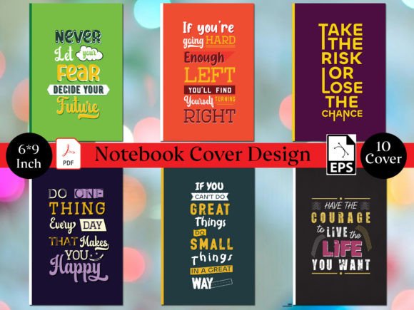 Download Cute Notebook Cover Design with Quote - Design Collection